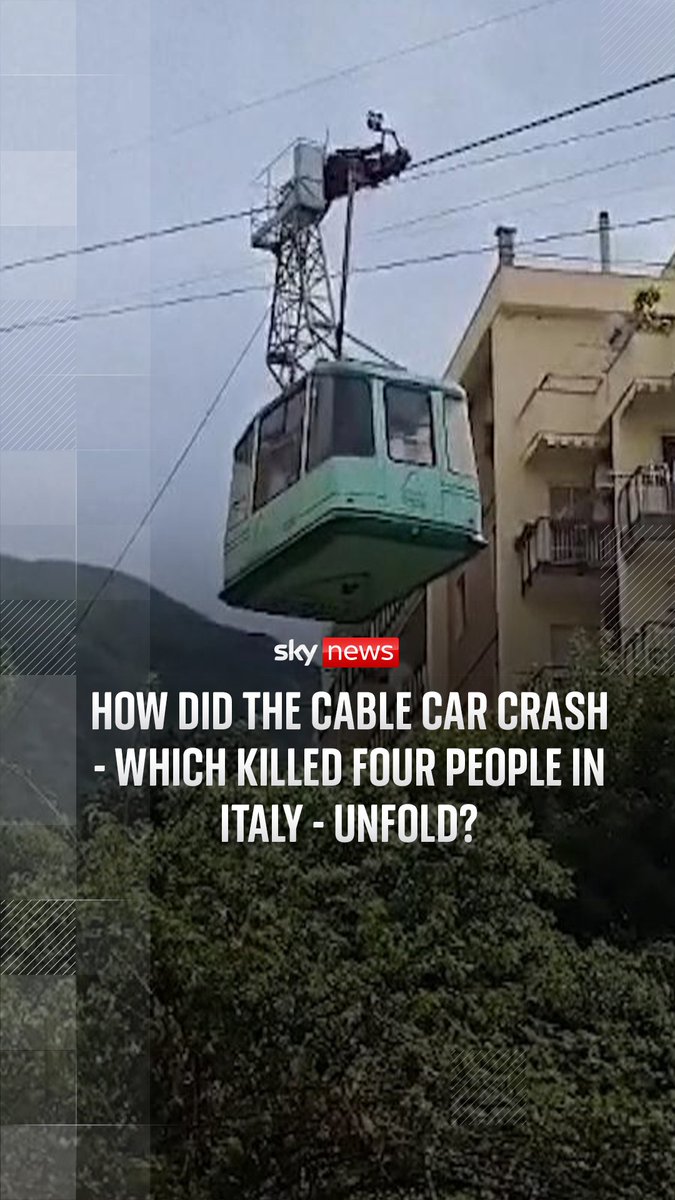 A cable car plunged to the ground in southern Italy on Thursday, killing four people, after one of the cables supporting it snapped. Sky's Amelia Harper explains what happened.