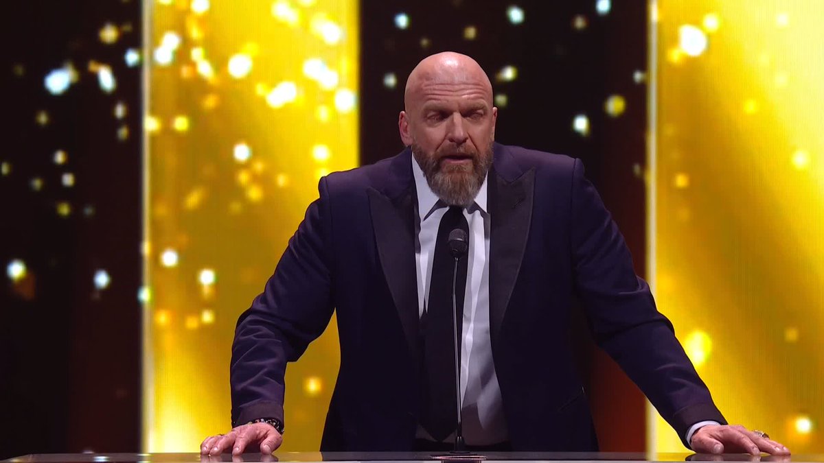 "There isn't a self-made man on this planet." Triple H says he wouldn't have made it here without the people in his life that believed in him and supported him. #WWEHOF