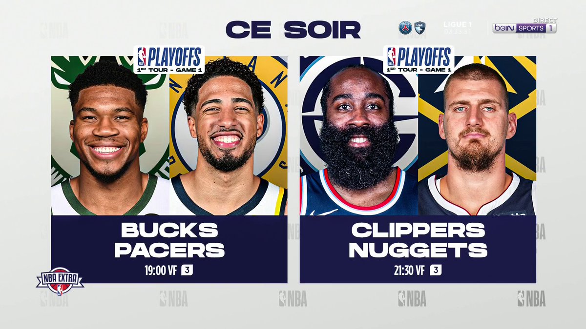 🏀 #NBAextra 🤩 Deux affiches à suivre ce soir pour lancer les Playoffs ! 👀 Et même chose demain pour le SNL !