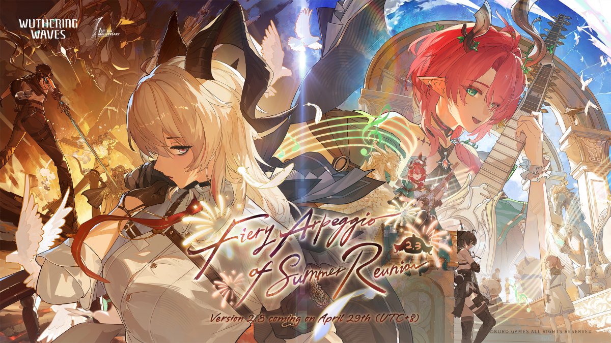 Wuthering Waves Version 2.3 Official Trailer | Fiery Arpeggio of Summer Reunion Long-buried melodies are calling out, and a blaze will once more illuminate the darkness. Let's go! Got no time to waste! Wuthering Waves 1st Anniversary and Version 2.3 "Fiery Arpeggio of Summer Reunion" are coming on April 29th (UTC+8)! #WutheringWaves #WuWaAnniversary