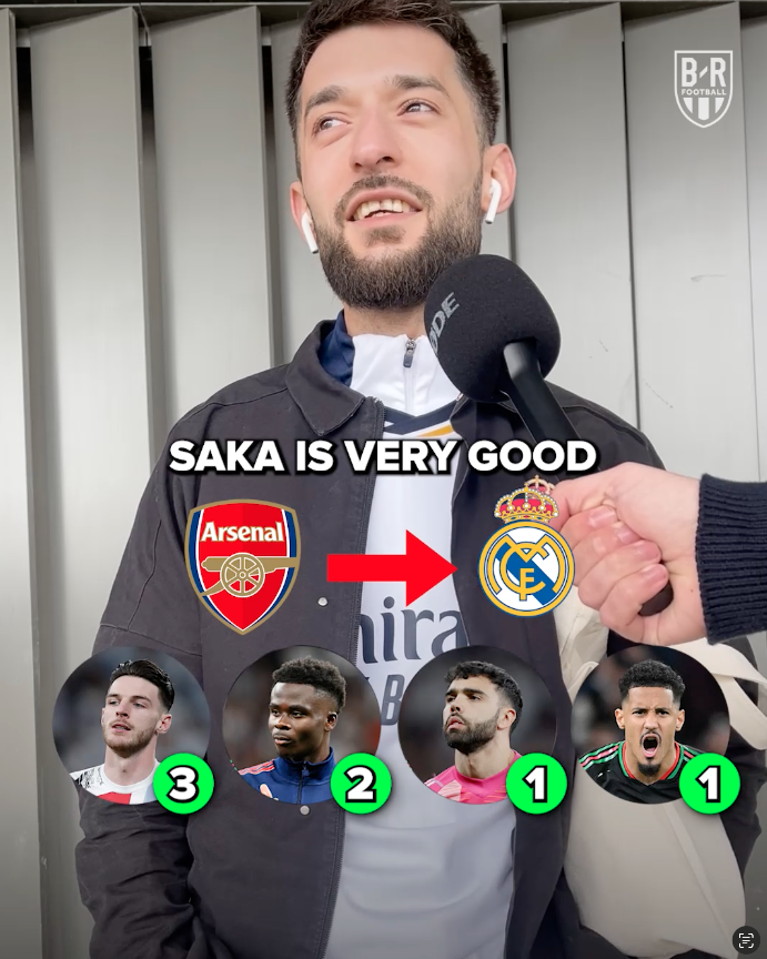 Real Madrid fans would (naturally) love to have Saka and Rice in their XI 🌶️🍚