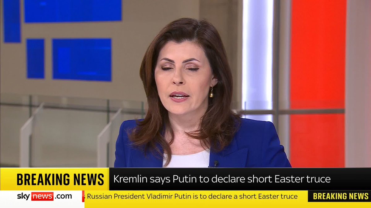 BREAKING: Putin announces a temporary Easter truce in military operations in Ukraine. 📺 Sky 501, Virgin 602, Freeview 233 and YouTube