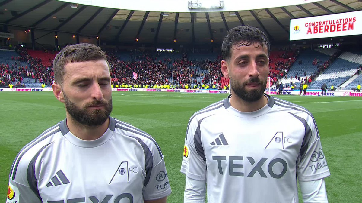 🔴 Aberdeen FC captain Graeme Shinnie and matchwinner Oday Dabbagh in discussion after progression to the Final "It's a very, very nice feeling!" 🗣️ 𝑃𝑟𝑒𝑠𝑒𝑛𝑡𝑒𝑑 𝑏𝑦 SBK | 18+ | 𝑃𝑙𝑒𝑎𝑠𝑒 𝐺𝑎𝑚𝑏𝑙𝑒 𝑅𝑒𝑠𝑝𝑜𝑛𝑠𝑖𝑏𝑙𝑦 #ScottishCup