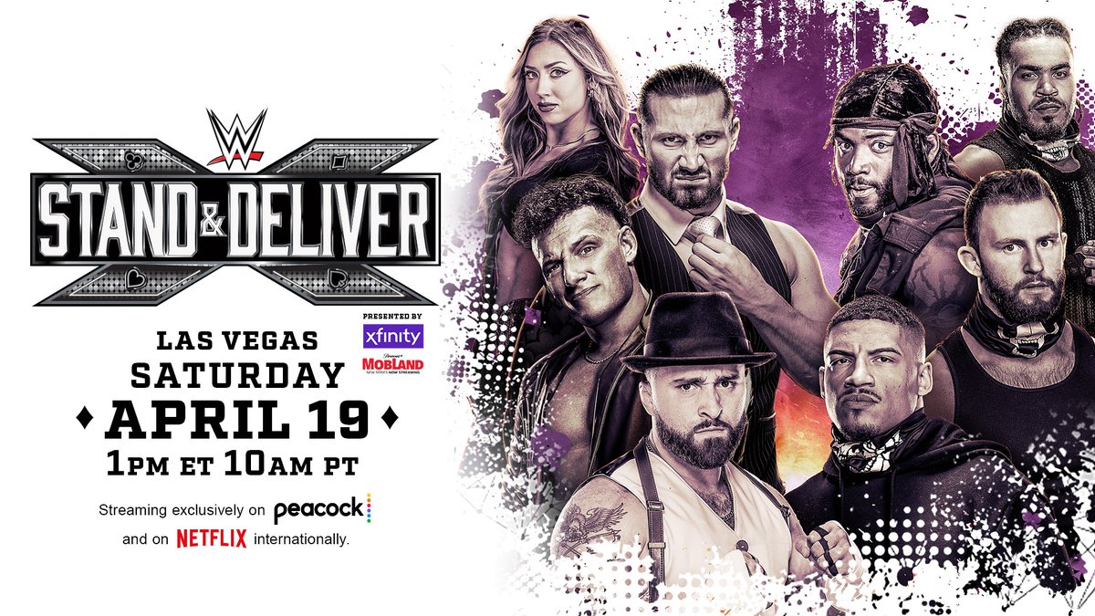 Who runs #WWENXT? ๐ค The D'Angelo Family and DarkState battle it out in a Six-Man Tag Team Match TODAY at #StandAndDeliver! Stand & Deliver is streaming exclusively on Peacock in the U.S. and Netflix internationally TODAY at 1PM ET/10AM PT!