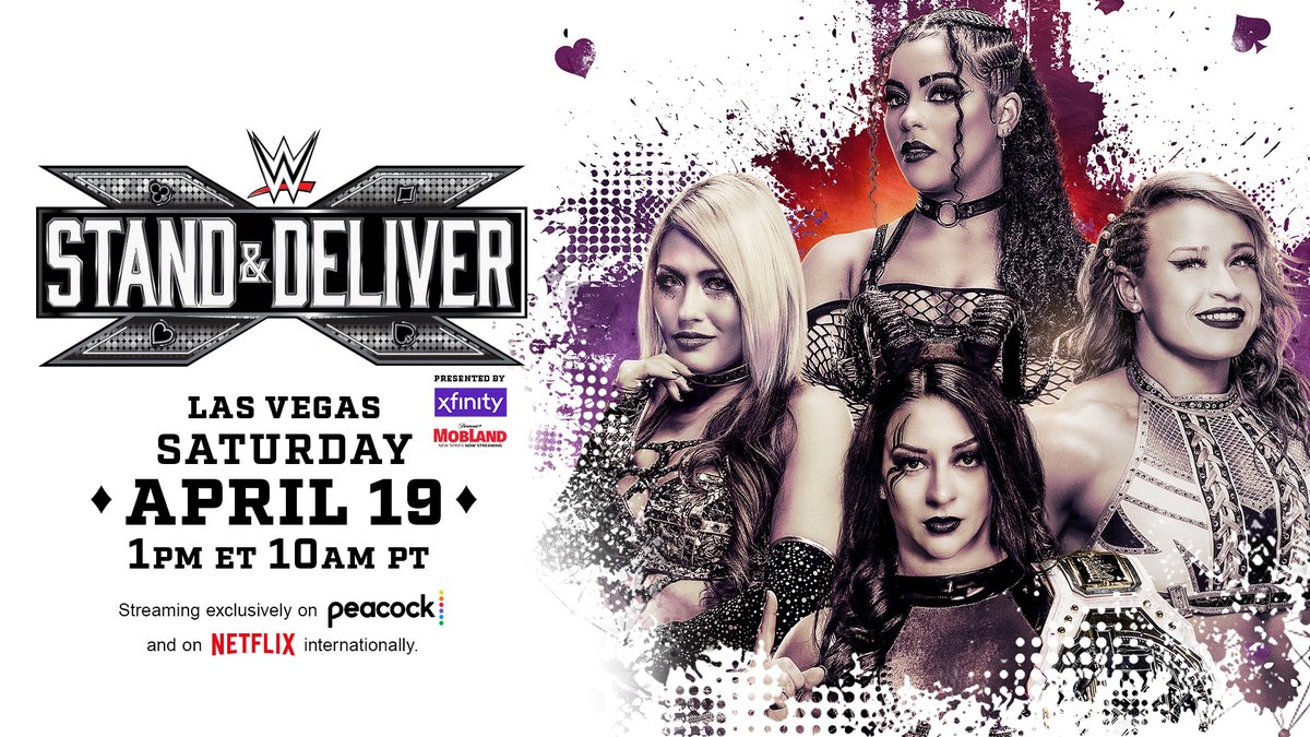 Who is the best woman in the best women's division in the world? 👀 The #WWENXT Women's Championship is on the line in a Fatal 4-Way Match at #StandAndDeliver! Stand & Deliver is streaming exclusively on Peacock in the U.S. and Netflix internationally TODAY at 1PM ET/10 AM PT!