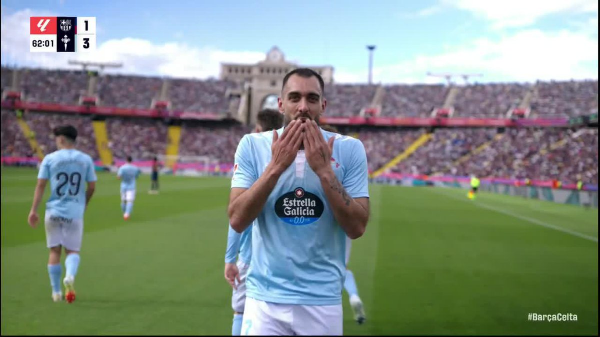 BORJA IGLESIAS WITH A HAT TRICK AGAINST BARCELONA 😱😱😱
