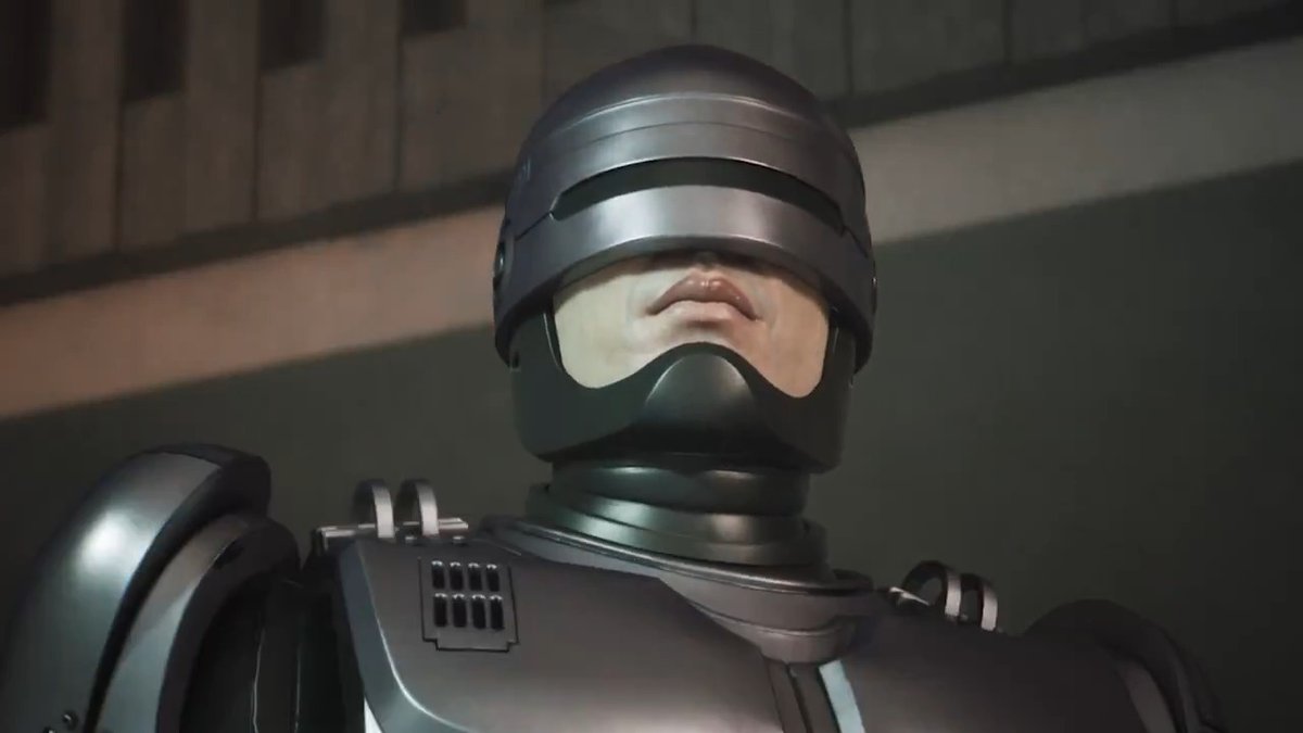 "Your move, creep." Clean up the streets in RoboCop: Rogue City, available as a PlayStation Plus monthly game.