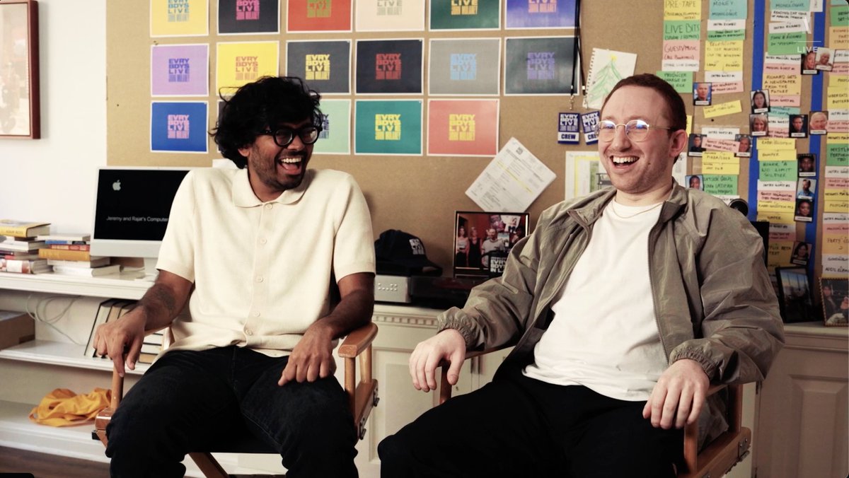Behind the scenes with Everybody's Live writers Jeremy and Rajat just in case their Charli xcx joke takes off.