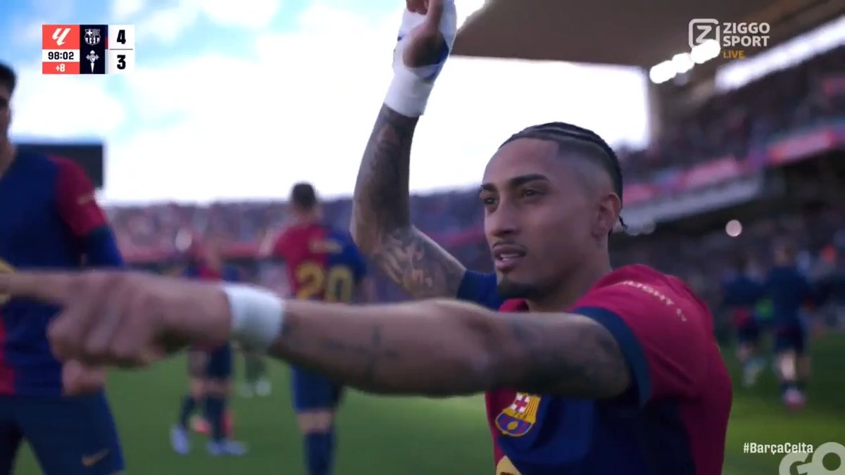𝐑𝐄𝐌𝐎𝐍𝐓𝐀𝐃𝐀! 😱 Raphinha schiet Barça in de 97ste(!) minuut naar de winst: 4-3! 🔥 #ZiggoSport #LaLiga #BarçaCelta