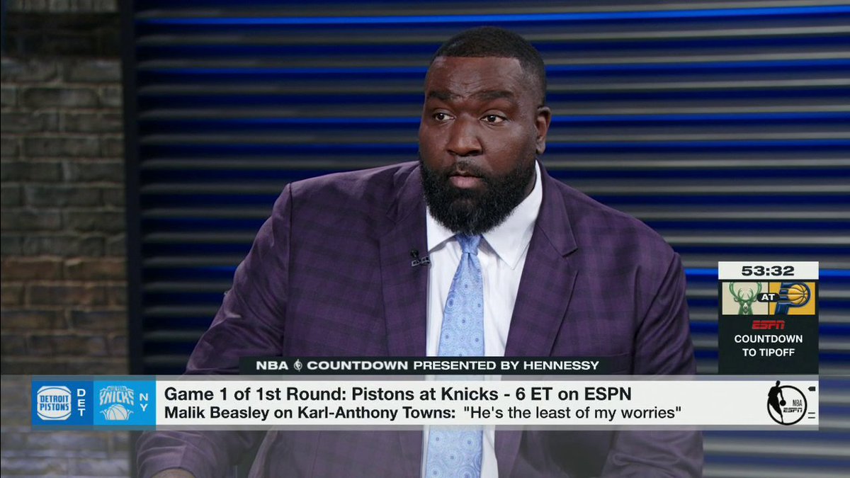 "KAT don't have a damn thing to prove. He's proven." 😳 Kendrick Perkins and Stephen A Smith on Malik Beasley calling Karl-Anthony Towns "the least of my worries" ahead of Pistons-Knicks Game 1 👀