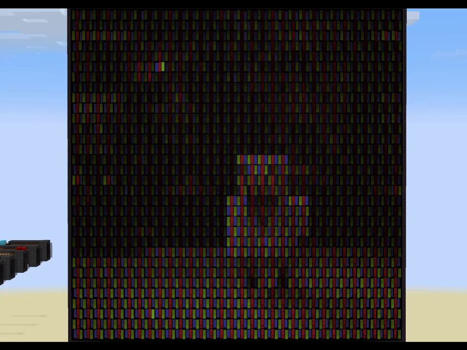 🚨 Com apenas redstone, jogador do Reddit aprimora sistema RGB no Minecraft. O u/NASA_Gr atualizou sua criação e agora é capaz de reproduzir GIFs inteiros usando apenas banners e redstone.