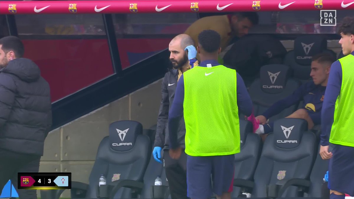 A patada limpia 😳 El brutal enfado de Ansu Fati tras quedarse sin minutos ante el Celta #LALIGAenDAZN ⚽️