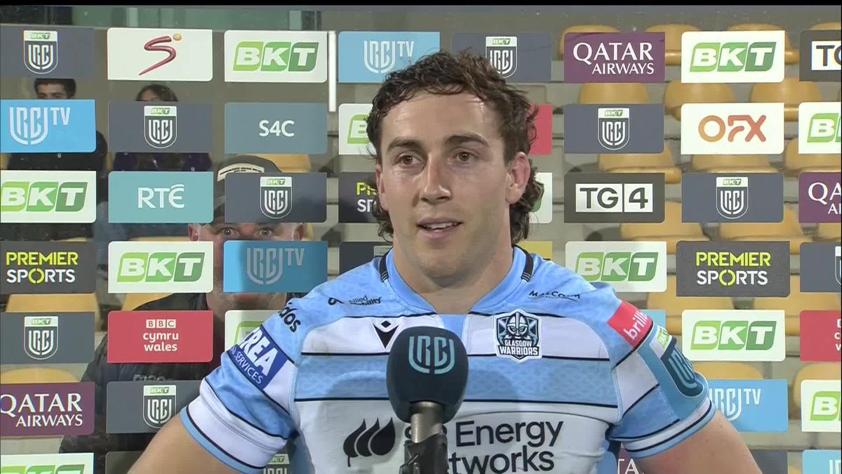 Josh McKay reacts after Glasgow Warriors' narrow victory against Zebre Parma ⚔️ "They've been improving a lot this season and we knew it was going to be a tough battle tonight." 🗣️