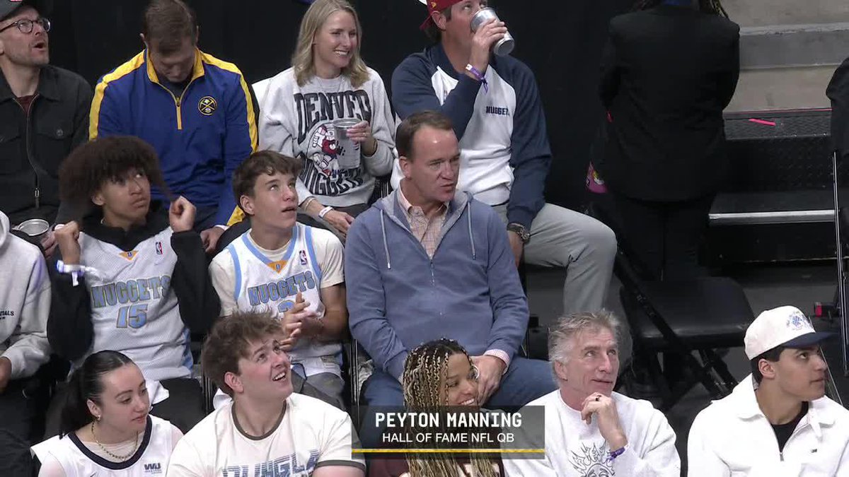 Peyton Manning and Bo Nix pulled up to Nuggets-Clippers Game 1 🐴