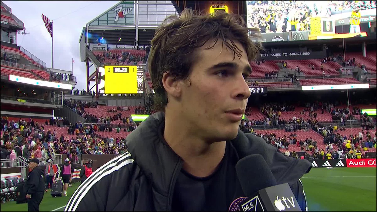 Benjamin Cremaschi after scoring the game-winner for Inter Miami CF over Columbus. 🎙️