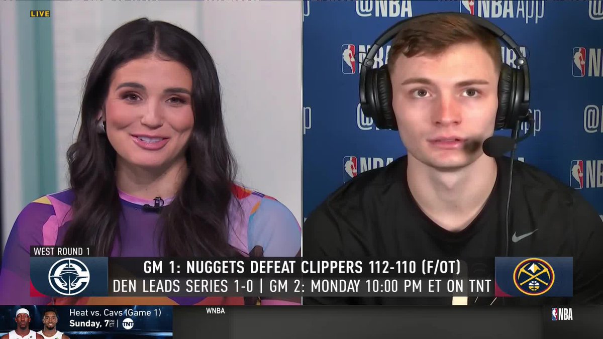 Following the Denver Nuggets' Game 1 thriller, Christian Braun joined Ashley ShahAhmadi, Steve Smith &amp; Jalen Rose to talk Russ, interim HC David Adelman &amp; the matchup with L.A. 👊