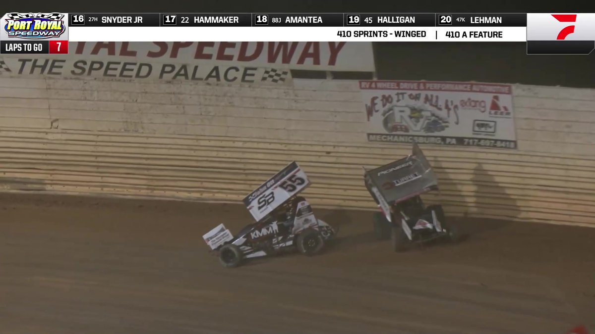 🏁 Drama at Port Royal Speedway #SpeedPalace! Logan Wagner and Justin Whittall get together while battling for the lead with just 7 laps to go!
