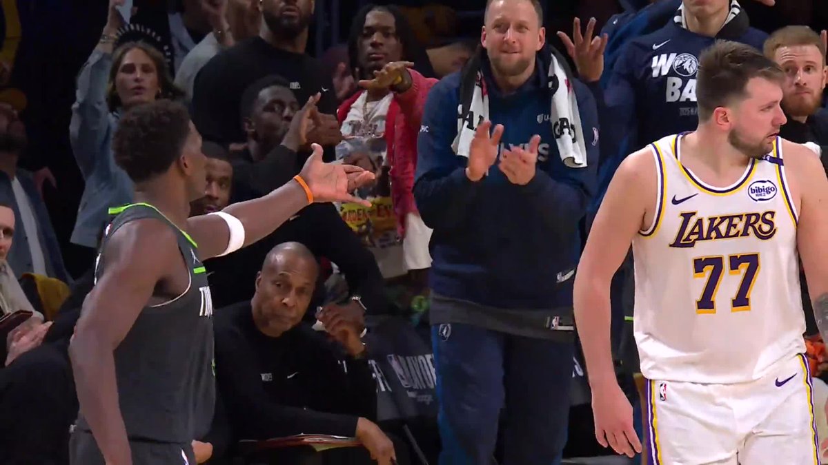 ANT HIT THE THREE AND CELEBRATION ON LUKA 🔥