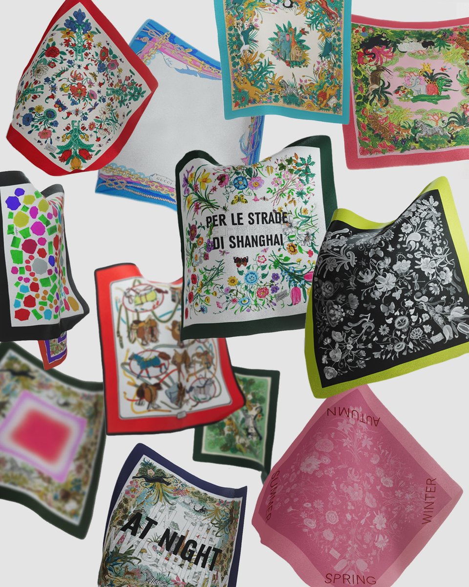 Spotlighting the unique designs by nine visionary artists who reimagined #Gucci’s silk scarves through five timeless themes for the #Gucci90x90 project. Discover the digital experience #Gucci90x90 #GucciTheArtOfSilk