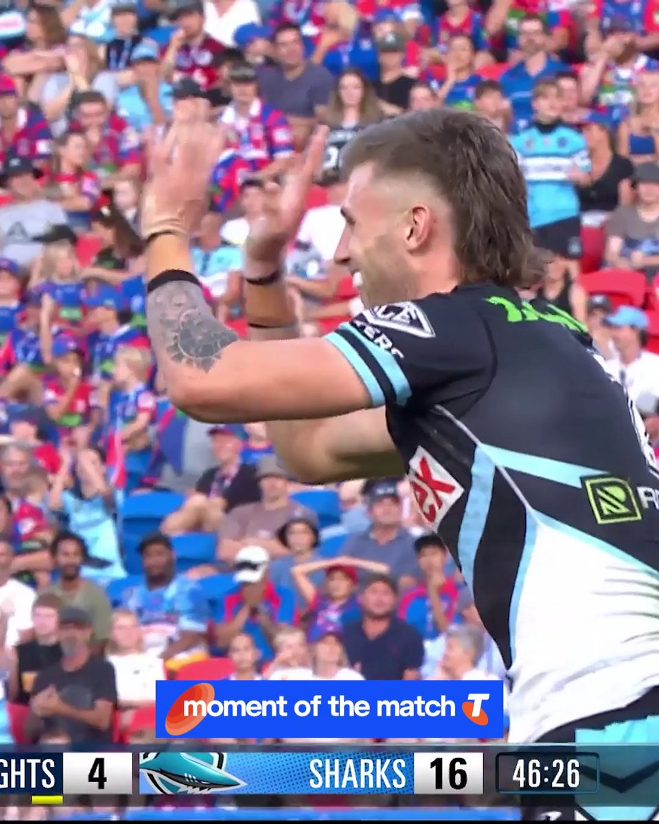 INTERCEPT! 🦈 #NRLKnightsSharks Telstra Moment of the Match
