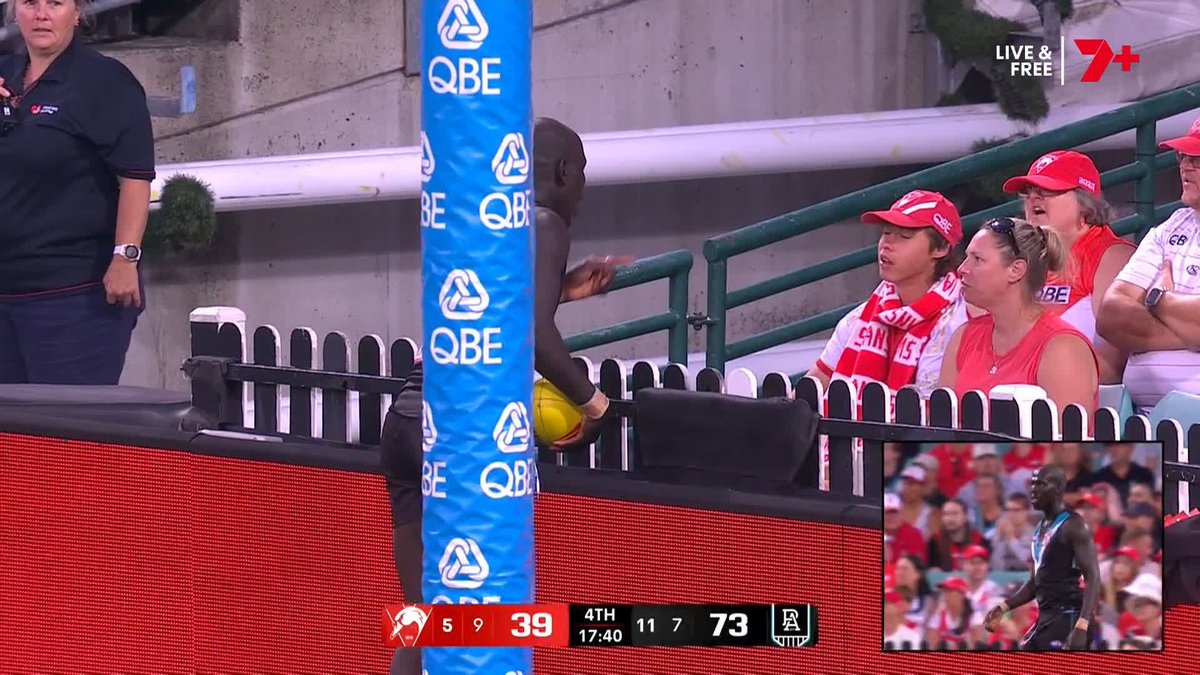 Aliir Aliir wasn't happy with this behaviour from a Swans fan. #AFLSwansPower