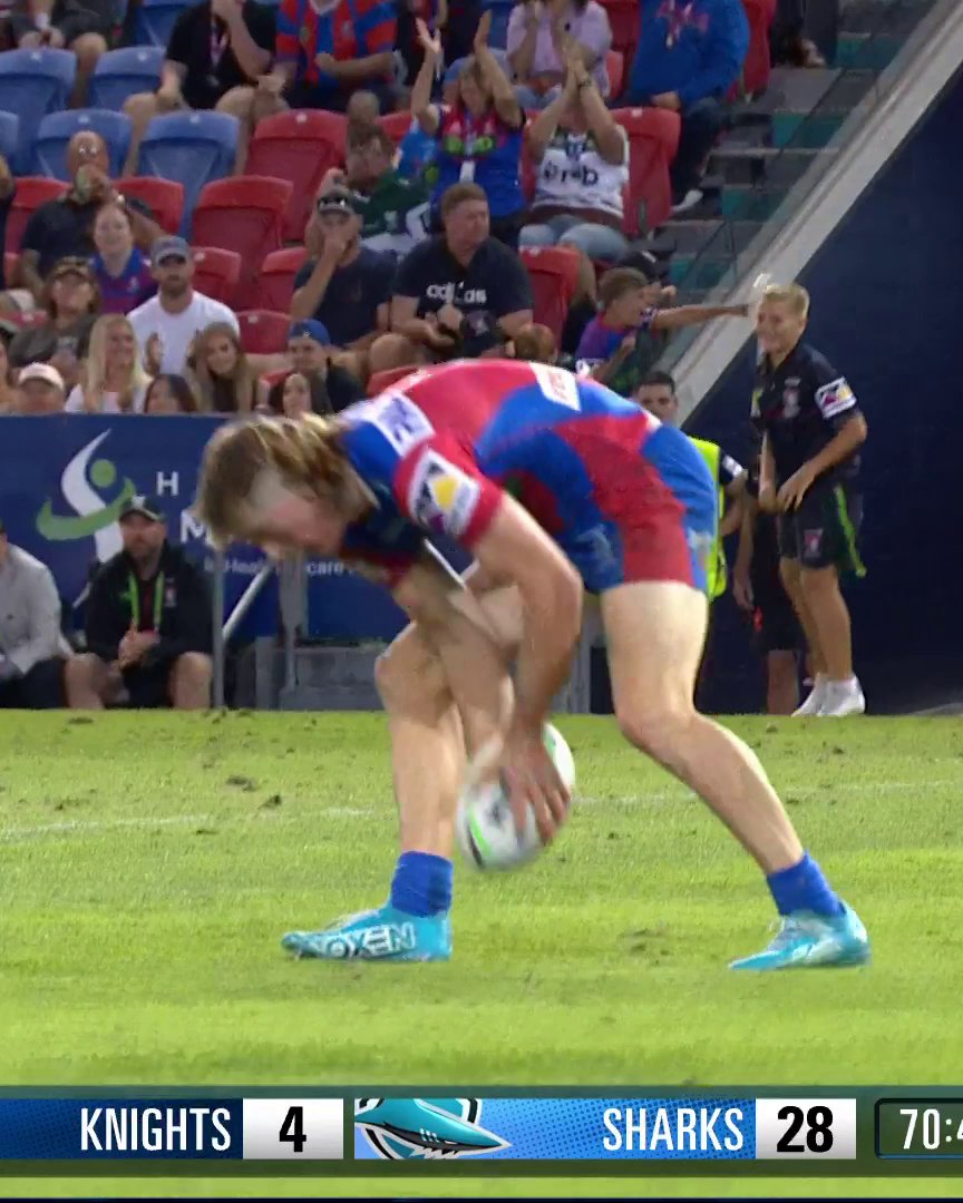 Take a bow, Greg Marzhew! 👏 #NRLKnightsSharks