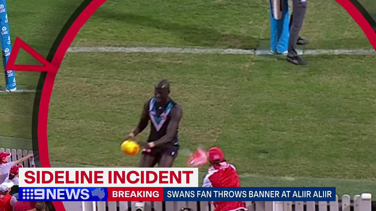 Police are investigating an ugly incident at the SCG, after a fan threw a banner at Aliir Aliir, Tom Morris reports. #9WWOS #AFL