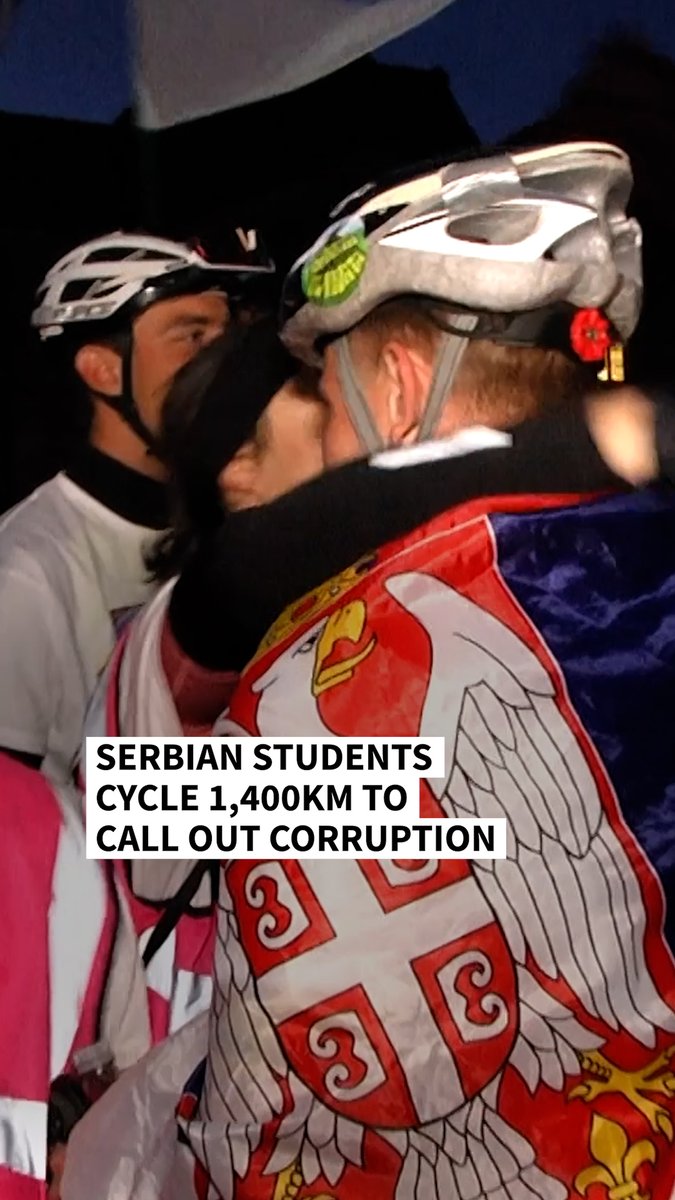 VIDEO: 🇷🇸 🇫🇷 Serbian students cycle 1,400km to call out corruption Dozens of students completed the two-week journey from the Serbian city of Novi Sad to Strasbourg in France to draw Europe's attention to their fight against corruption in their country