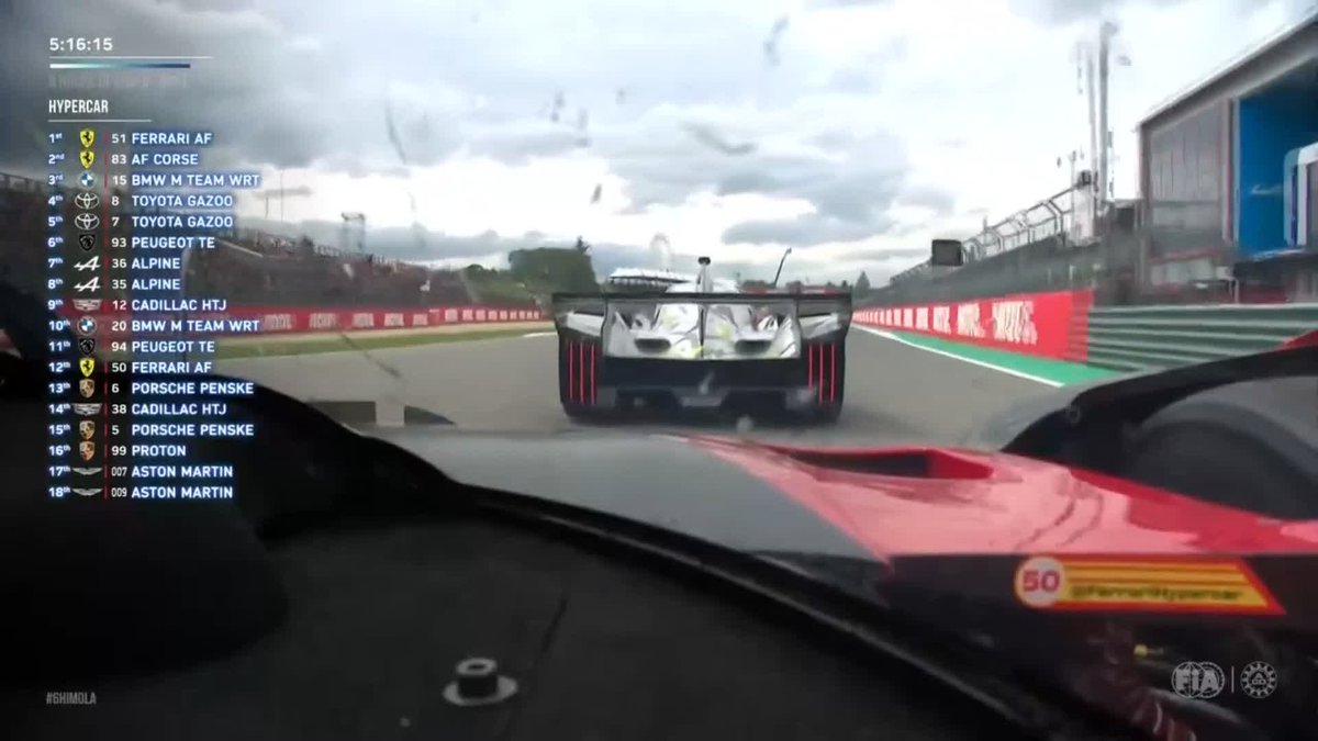 18番グリッドからスタートした 50号車フェラーリ 94号車プジョーを楽々パスして 1時間経たずに11番手までジャンプアップ🔥 恐ろしい速さだ... FIA 世界耐久選手権(WEC) 2025 第2戦 イモラ6時間レース🇮🇹 決勝 LIVE配信中📡