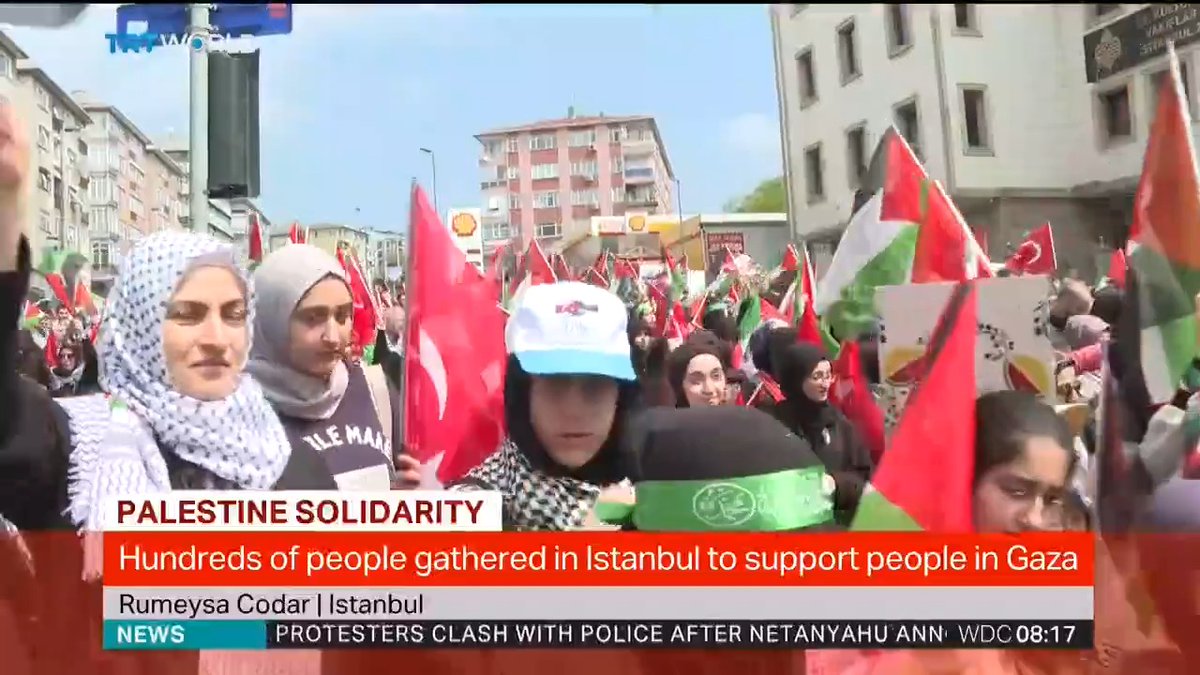 Tens of thousands of people take to the streets of Istanbul to protest against Israel's genocidal war on Gaza. TRT World correspondent Rumeysa Codar reports