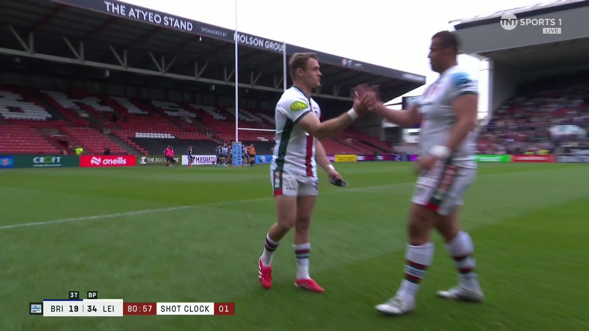 Job done for Leicester Tigers ✅ A late try puts the finishing touches on a victory at Bristol and they move into second place. #GallagherPrem | #BRIvLEI