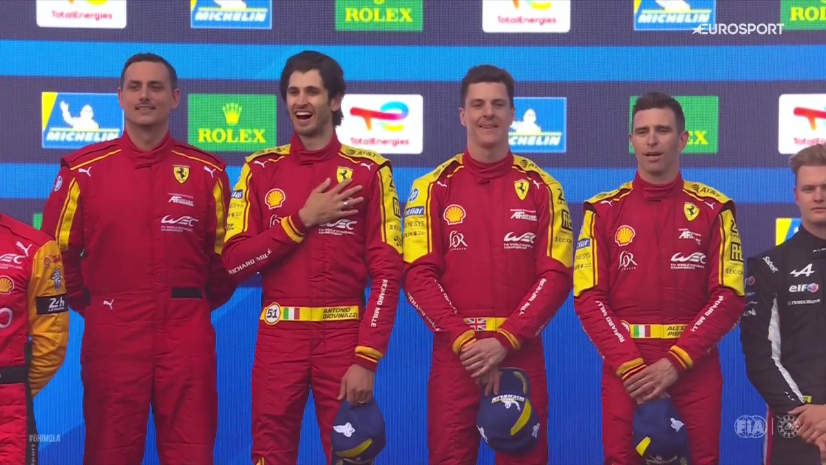 L'INNO DI MAMELI RISUONA PER LA FERRARI A IMOLA ๐๐๏ธ๐ต๐ฎ๐น #WEC #6HImola #Ferrari