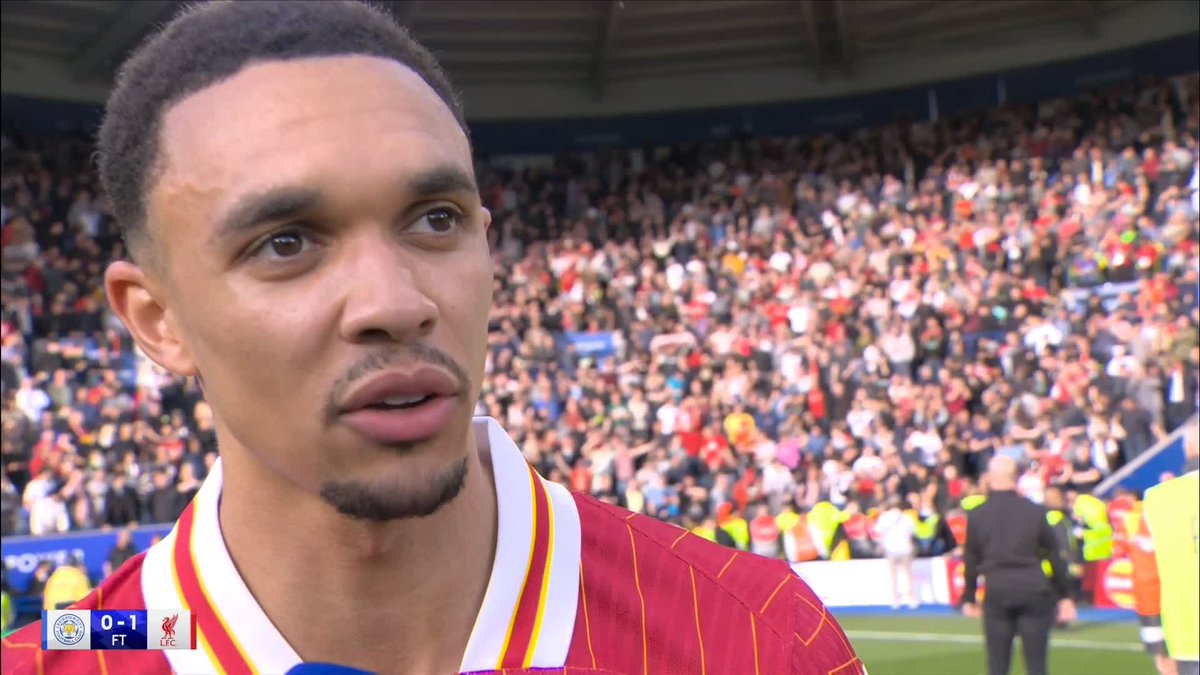 "Especially with the fans here, it was a very special moment" 💫 Trent Alexander-Arnold reacts after scoring the winner against Leicester as Liverpool take one step closer to the Premier League title 🏆