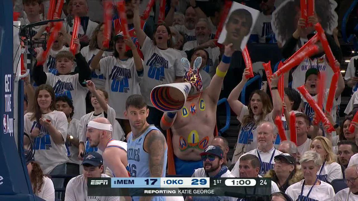 Imagine trying to shoot free throws with this fan distracting you 😅 📺: ABC