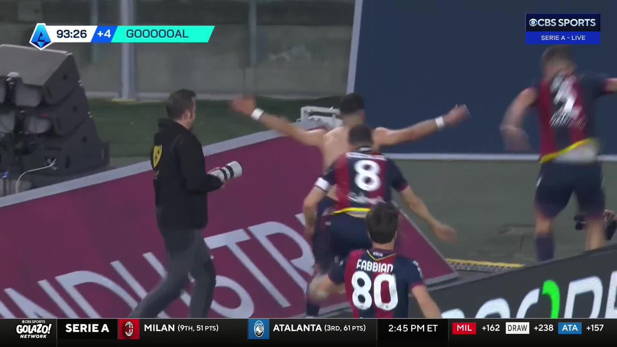 SCISSOR KICK STOPPAGE TIME WINNER 🚨 Bologna’s Riccardo Orsolini deals a massive blow to Inter’s Scudetto hopes 👀
