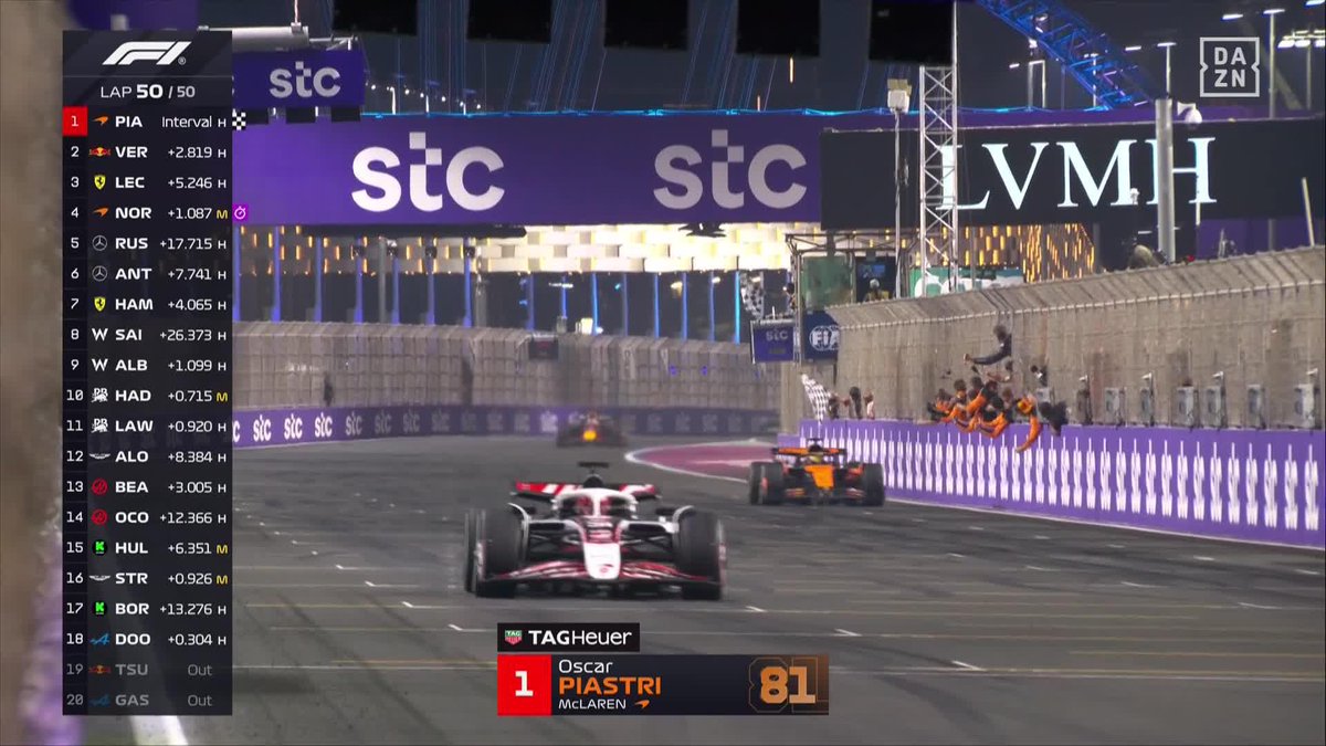 PIASTRI ES EL NUEVO LÍDER DEL MUNDIAL 🔥🔥🔥🔥🔥 Verstappen le persiguió hasta el final y Norris se queda fuera del podio #SaudiDAZNF1 🇸🇦