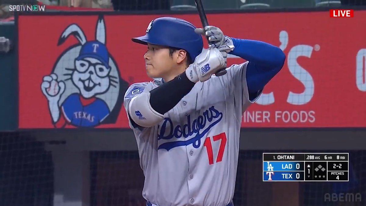 [速報] #大谷翔平 父親リストから復帰 ／ 第一子長女誕生後 3試合ぶりのスタメン復帰 初打席はセカンドゴロ!! ＼ 🇺🇸#MLB 2025 🆚#ドジャース × #レンジャーズ 📺#アベマ で生中継 #平日は毎日アベマでMLB #どこでもアベマでMLB #SPOTVNOW