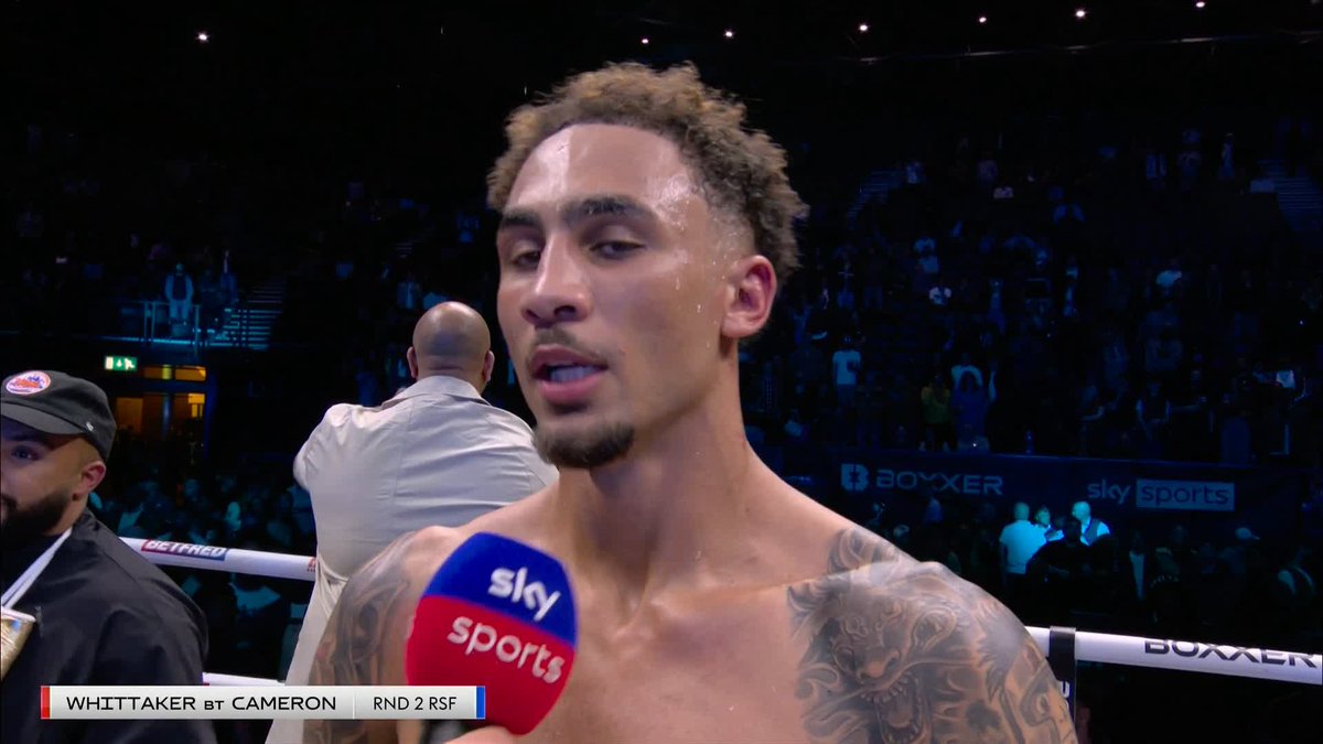 "I've got so much to thank Andy Lee for" 🙌 Ben Whittaker reacts to his DESTRUCTIVE second round stoppage victory over Liam Cameron 💥 #WhittakerCameron2