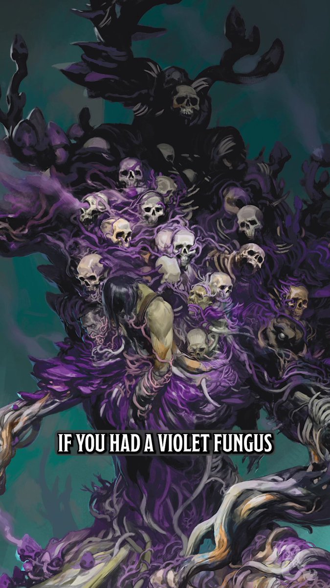 The violet fungus necrohulk makes cordyceps look like a pizza topping. 🍄