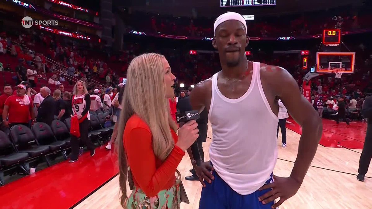 "Like I always say, Batman comes out of nowhere" 😂 Jimmy Butler reacted to Steph's big game with Allie LaForce 🤝