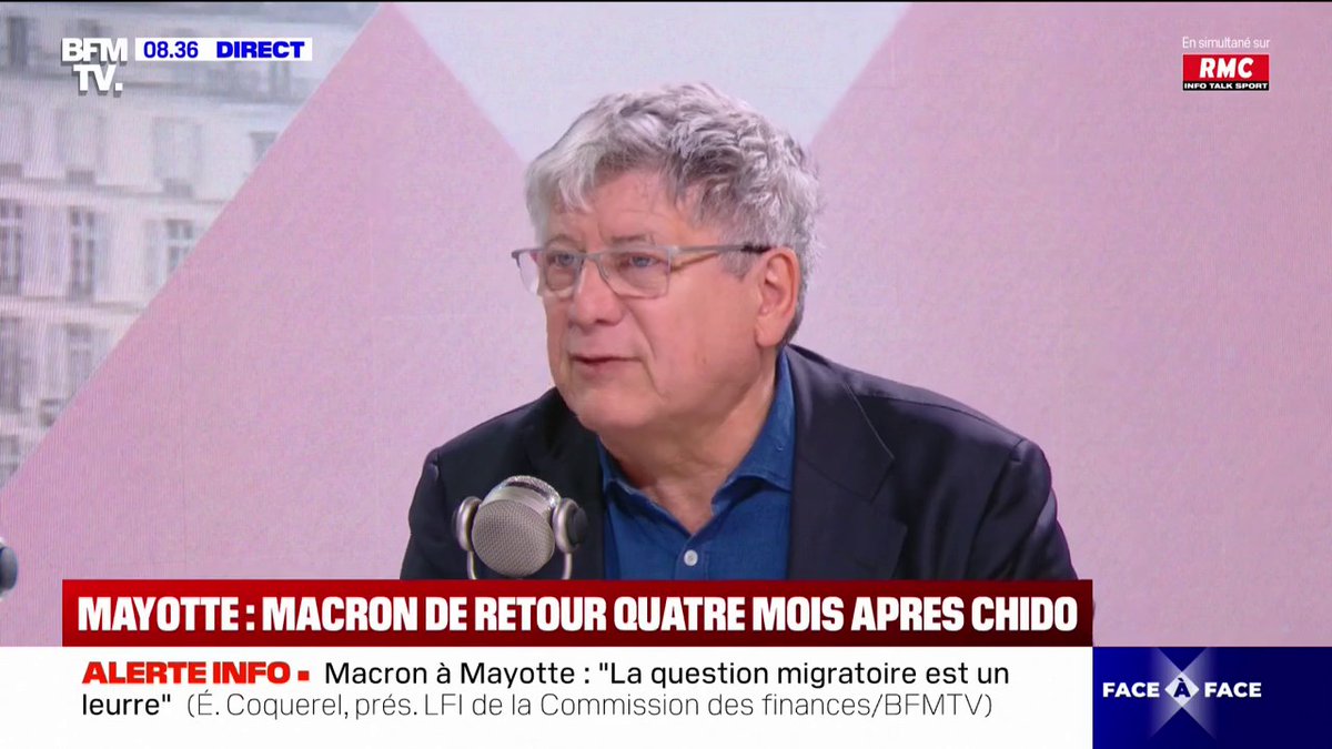 "Je demande à ce que, immédiatement, les conditions d'obtention de visa quand vous arrivez à Mayotte puissent vous permettre de partir en métropole", assure Éric Coquerel (LFI)