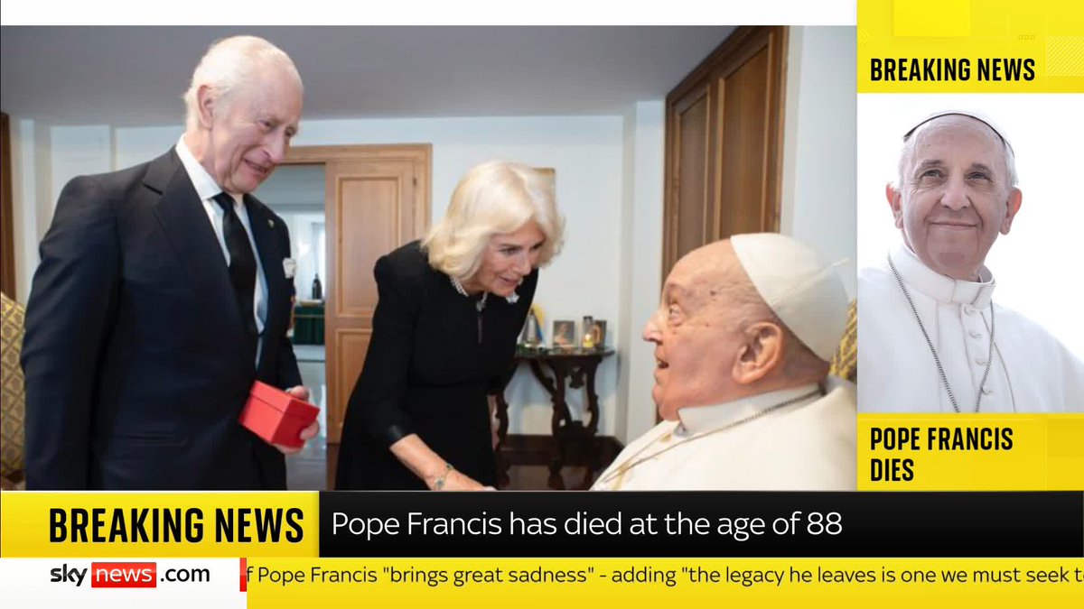 Buckingham Palace has just issued a statement from the King, paying tribute to the pope for serving with 'such devotion throughout his life'. Live updates: 📺 Sky 501 and YouTube