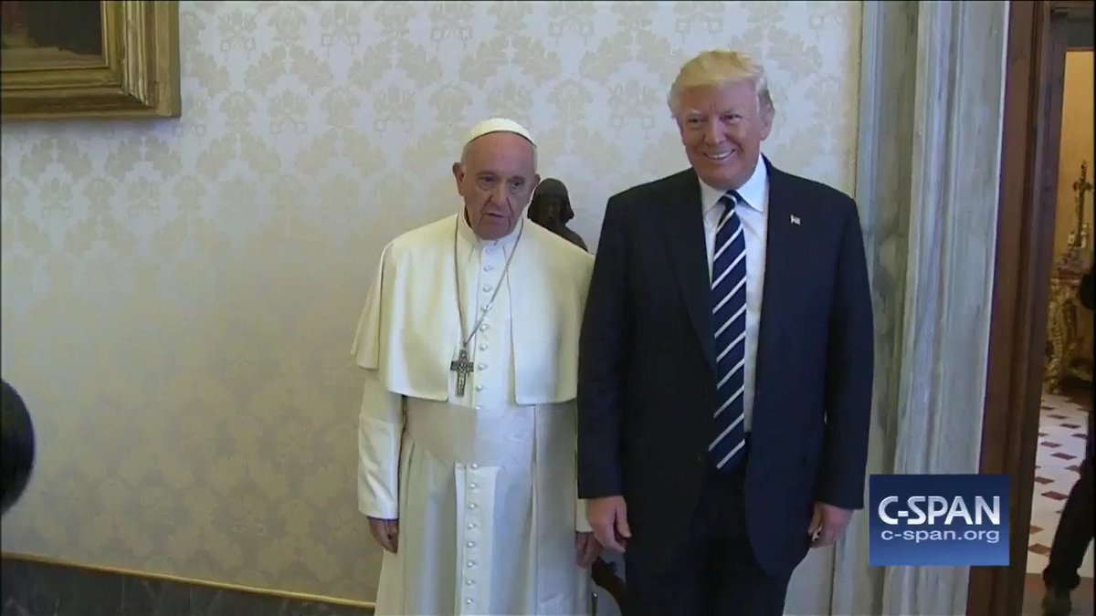 From 2017, President Trump meets Pope Francis.