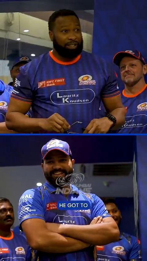 Kieron Pollard and Rohit Sharma. 🤣❤️