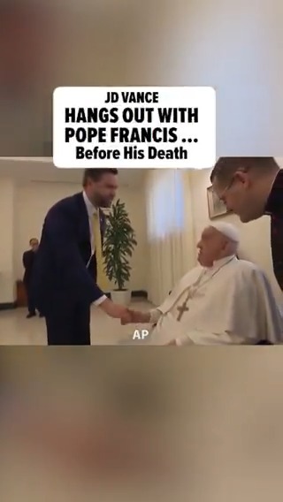 #JDVance was one of the last people who saw #PopeFrancis alive, meeting with the pontiff on Easter Sunday at the Vatican in Rome before his death. Full story: 🎥: AP