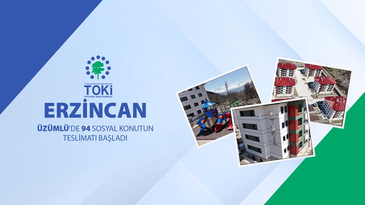 📍 Erzincan Üzümlü'de 9️⃣4️⃣ sosyal konut tamamlandı. 🗓️ 2️⃣1️⃣ - 3️⃣0️⃣ Nisan 2️⃣0️⃣2️⃣5️⃣ tarihleri arasında hak sahiplerine teslim edilecek. 🏡 Vatandaşlarımıza yeni yuvalarında huzurlu, sağlıklı ve mutlu bir yaşam dileriz. 📌 Teslim programı için👇
