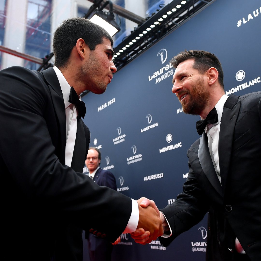 Meetings that only happen at the Laureus World Sports Awards 🤝 #Laureus25 | #OnlyAtLaureus
