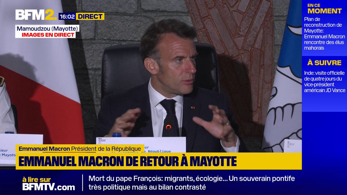 Immigration à Mayotte: Emmanuel Macron annonce lancer une opération "mur de fer" pour "mieux prévenir les flux venant des Comores et de l'Afrique continentale"
