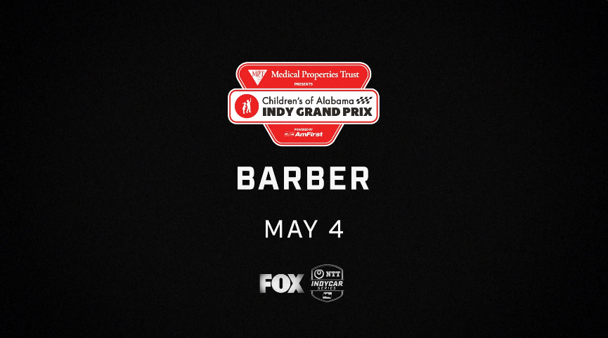 Barber Motorsports Park. May 4 on FOX. #INDYCAR