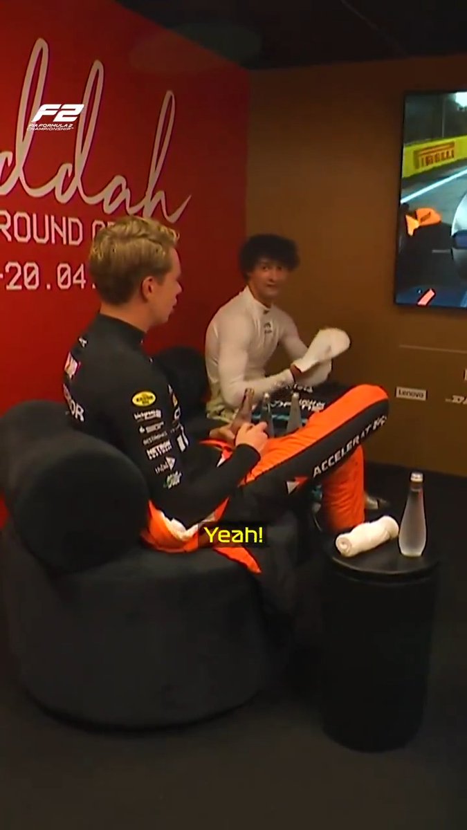 All or nothing 😤 Richard Verschoor and jakcrawfordracing pushed each other hard for the Jeddah Feature Race win 🤝 #F2 #SaudiArabianGP